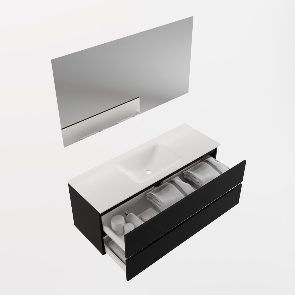 MONDIAZ VICA 130cm mueble de baño Urban 2 cajones. Lavabo CLOUD Centro 1 orificio color Talc con espejo LED. 6 MONDIAZ VICA 130cm mueble de baño Urban 2 cajones. Lavabo CLOUD Centro 1 orificio color Talc con espejo LED. - Imagen 7