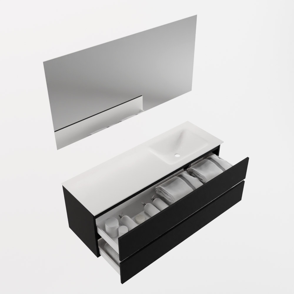 MONDIAZ VICA 140cm mueble de baño Urban 2 cajones. Lavabo CLOUD Derecho 1 orificio color Talc con espejo LED. 6 MONDIAZ VICA 140cm mueble de baño Urban 2 cajones. Lavabo CLOUD Derecho 1 orificio color Talc con espejo LED. - Imagen 7