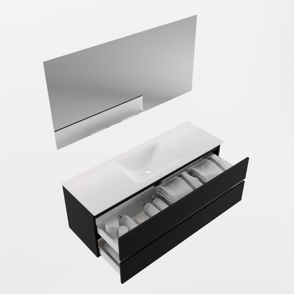 MONDIAZ VICA 140cm mueble de baño Urban 2 cajones. Lavabo CLOUD Centro sin orificio color Talc con espejo LED. 6 MONDIAZ VICA 140cm mueble de baño Urban 2 cajones. Lavabo CLOUD Centro sin orificio color Talc con espejo LED. - Imagen 7