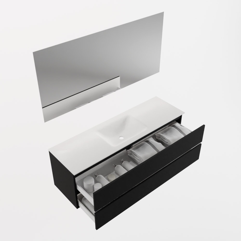 MONDIAZ VICA 150cm mueble de baño Urban 2 cajones. Lavabo CLOUD Centro sin orificio color Talc con espejo LED. 7 MONDIAZ VICA 150cm mueble de baño Urban 2 cajones. Lavabo CLOUD Centro sin orificio color Talc con espejo LED. - Imagen 7