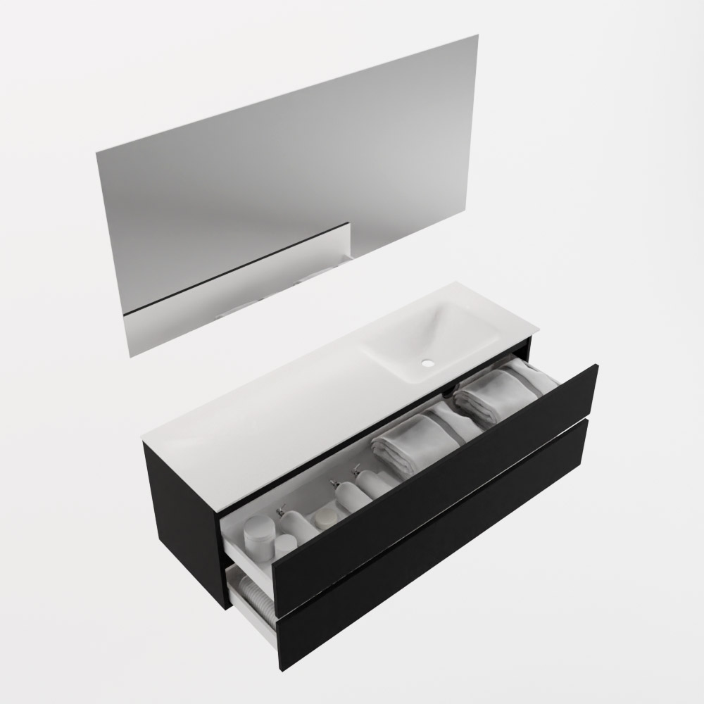 MONDIAZ VICA 150cm mueble de baño Urban 2 cajones. Lavabo CLOUD Derecho sin orificio color Talc con espejo LED. 7 MONDIAZ VICA 150cm mueble de baño Urban 2 cajones. Lavabo CLOUD Derecho sin orificio color Talc con espejo LED. - Imagen 7
