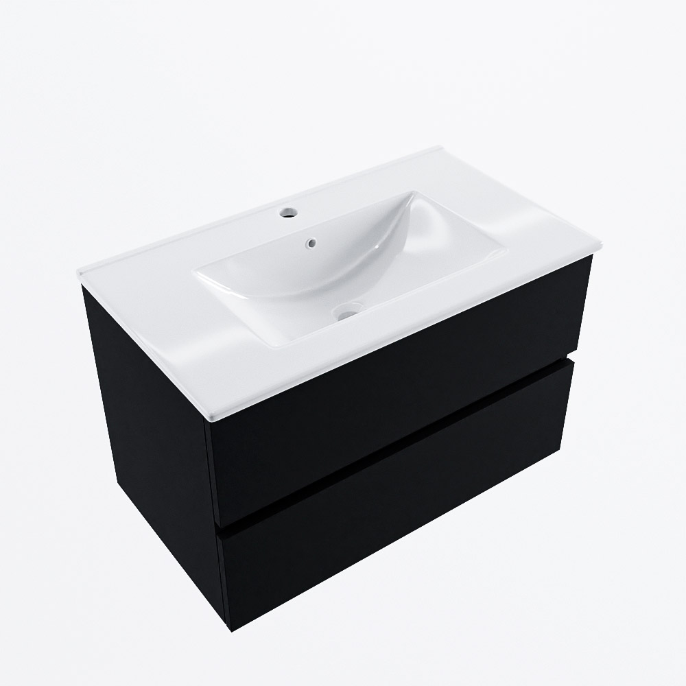 MONDIAZ VICA 80cm mueble de baño Urban 2 cajones. Lavabo DENIA Centro 1 orificio, color Blanco brillo. 6 MONDIAZ VICA 80cm mueble de baño Urban 2 cajones. Lavabo DENIA Centro 1 orificio, color Blanco brillo. - Imagen 6