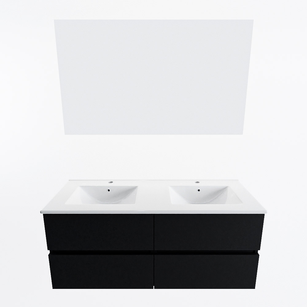 MONDIAZ VICA 120cm mueble de baño Urban 4 cajones. Lavabo DENIA Doble 2 orificios color Blanco brillo con espejo LED. 5 MONDIAZ VICA 120cm mueble de baño Urban 4 cajones. Lavabo DENIA Doble 2 orificios color Blanco brillo con espejo LED. - Imagen 5