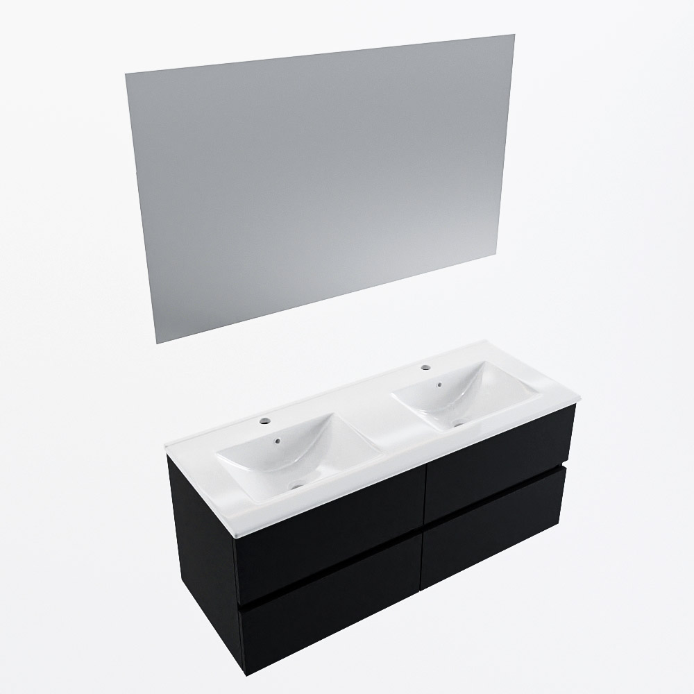 MONDIAZ VICA 120cm mueble de baño Urban 4 cajones. Lavabo DENIA Doble 2 orificios color Blanco brillo con espejo LED. 6 MONDIAZ VICA 120cm mueble de baño Urban 4 cajones. Lavabo DENIA Doble 2 orificios color Blanco brillo con espejo LED. - Imagen 6