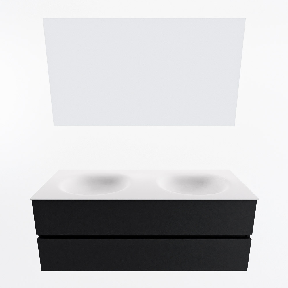 MONDIAZ VICA 130cm mueble de baño Urban 2 cajones. Lavabo MOON Doble 2 orificios color Talc con espejo LED. 4 MONDIAZ VICA 130cm mueble de baño Urban 2 cajones. Lavabo MOON Doble 2 orificios color Talc con espejo LED. - Imagen 5