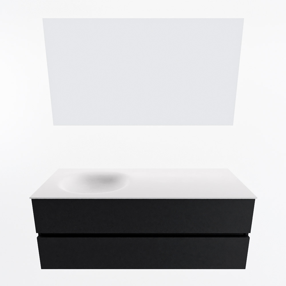 MONDIAZ VICA 130cm mueble de baño Urban 2 cajones. Lavabo MOON Izquierda sin orificio color Talc con espejo LED. 4 MONDIAZ VICA 130cm mueble de baño Urban 2 cajones. Lavabo MOON Izquierda sin orificio color Talc con espejo LED. - Imagen 5
