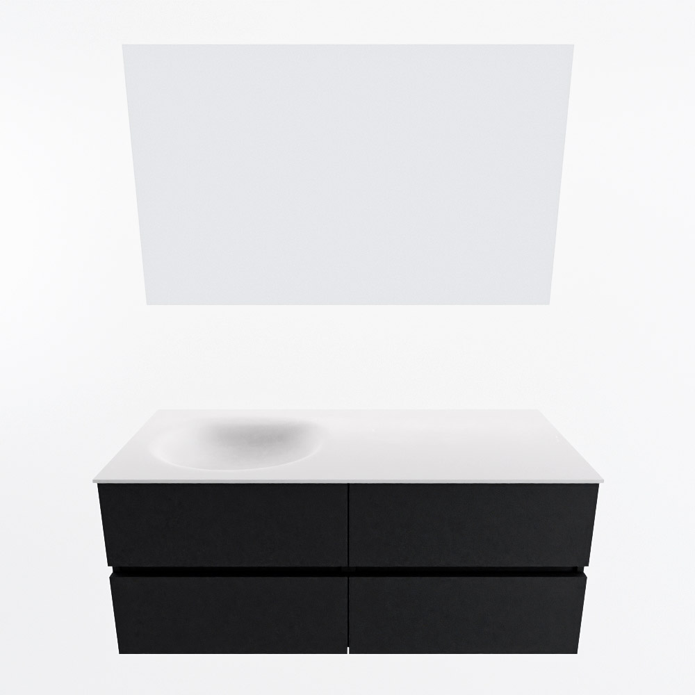 MONDIAZ VICA 120cm mueble de baño Urban 4 cajones. Lavabo MOON Izquierda sin orificio color Talc con espejo LED. 5 MONDIAZ VICA 120cm mueble de baño Urban 4 cajones. Lavabo MOON Izquierda sin orificio color Talc con espejo LED. - Imagen 5