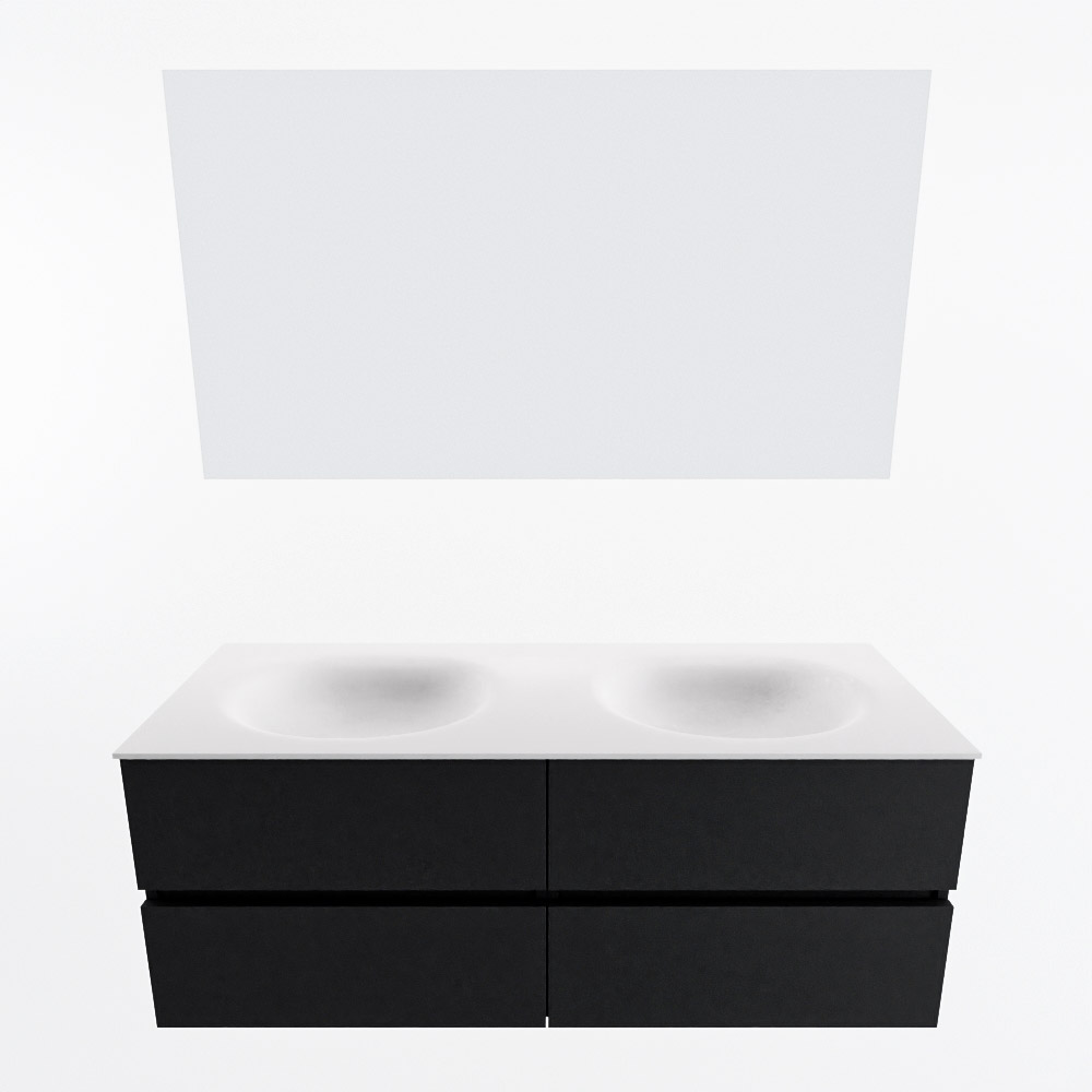 MONDIAZ VICA 130cm mueble de baño Urban 4 cajones. Lavabo MOON Doble sin orificio color Talc con espejo LED. 4 MONDIAZ VICA 130cm mueble de baño Urban 4 cajones. Lavabo MOON Doble sin orificio color Talc con espejo LED. - Imagen 5