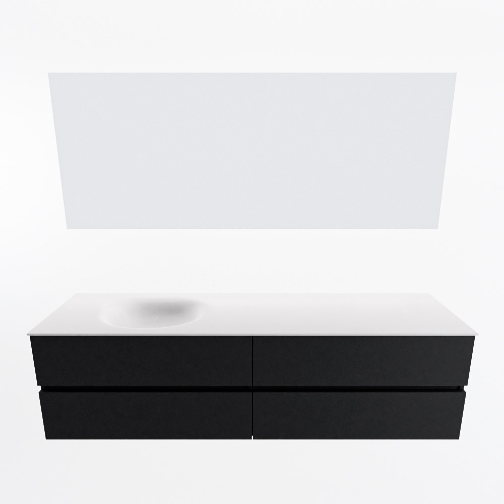 MONDIAZ VICA 180cm mueble de baño Urban 4 cajones. Lavabo MOON Izquierda sin orificio color Talc con espejo LED. 5 MONDIAZ VICA 180cm mueble de baño Urban 4 cajones. Lavabo MOON Izquierda sin orificio color Talc con espejo LED. - Imagen 5