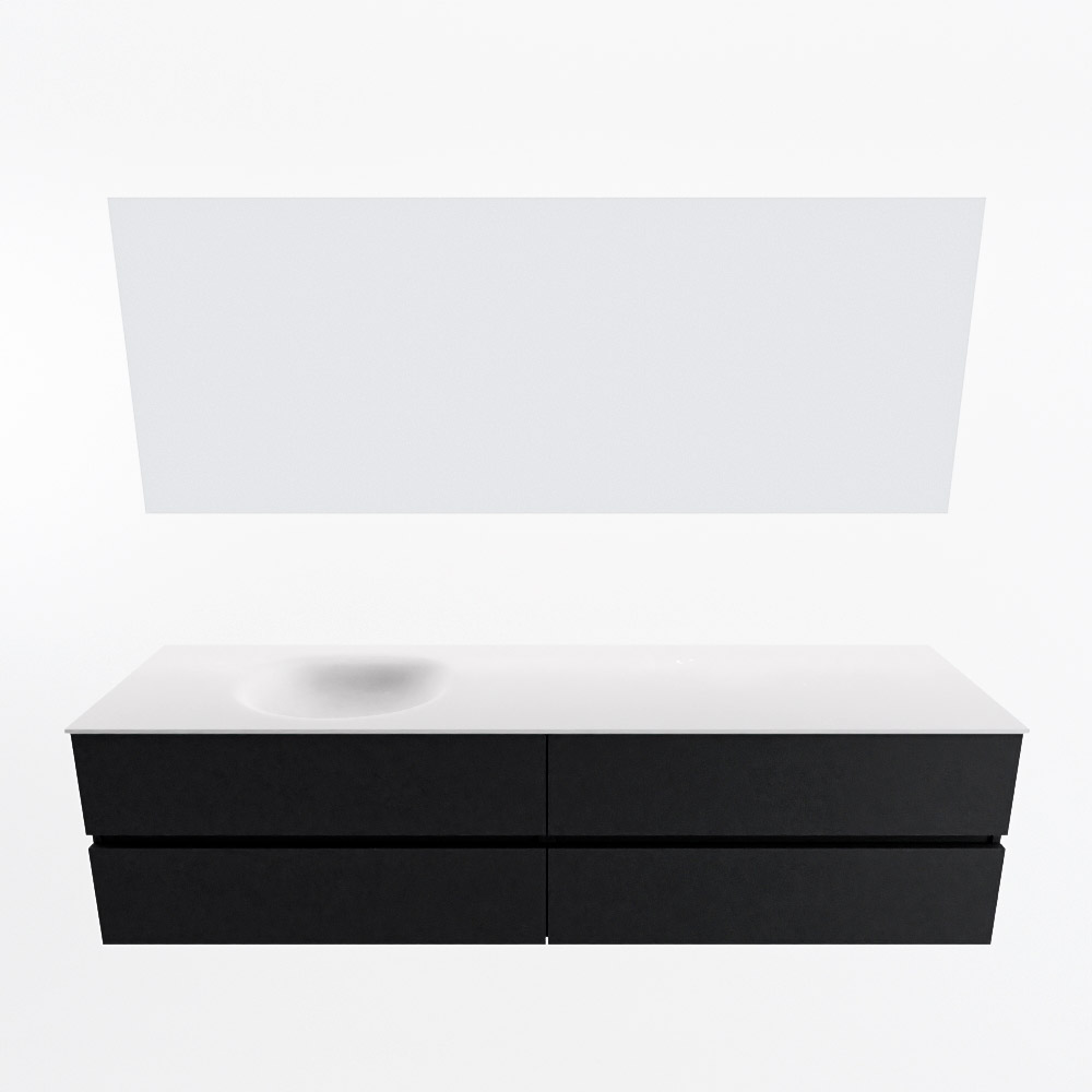 MONDIAZ VICA 190cm mueble de baño Urban 4 cajones. Lavabo MOON Izquierda sin orificio color Talc con espejo LED. 5 MONDIAZ VICA 190cm mueble de baño Urban 4 cajones. Lavabo MOON Izquierda sin orificio color Talc con espejo LED. - Imagen 5