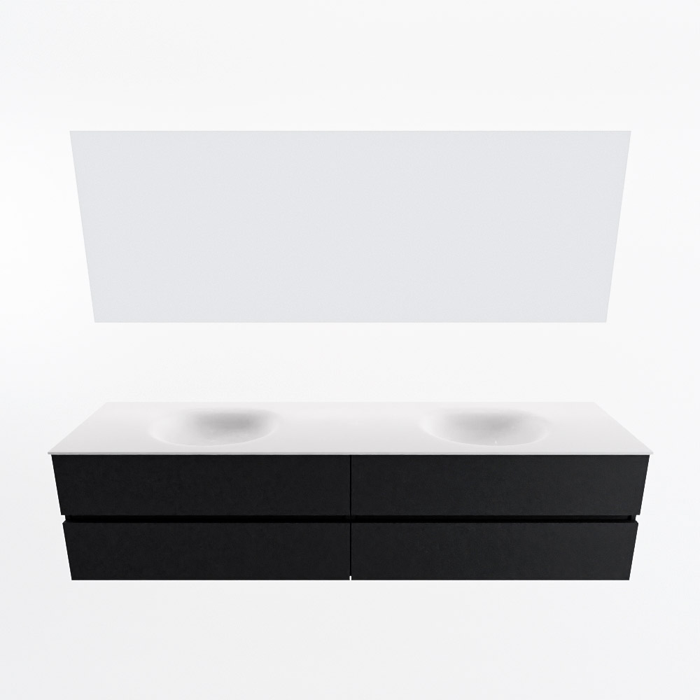 MONDIAZ VICA 200cm mueble de baño Urban 4 cajones. Lavabo MOON Doble sin orificio color Talc con espejo LED. 5 MONDIAZ VICA 200cm mueble de baño Urban 4 cajones. Lavabo MOON Doble sin orificio color Talc con espejo LED. - Imagen 5
