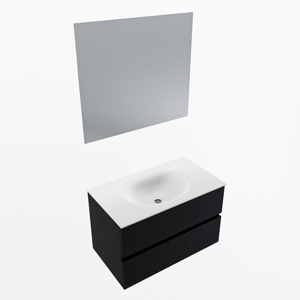 MONDIAZ VICA 80cm mueble de baño Urban 2 cajones. Lavabo MOON Centro sin orificio color Talc con espejo LED. 6 MONDIAZ VICA 80cm mueble de baño Urban 2 cajones. Lavabo MOON Centro sin orificio color Talc con espejo LED. - Imagen 6