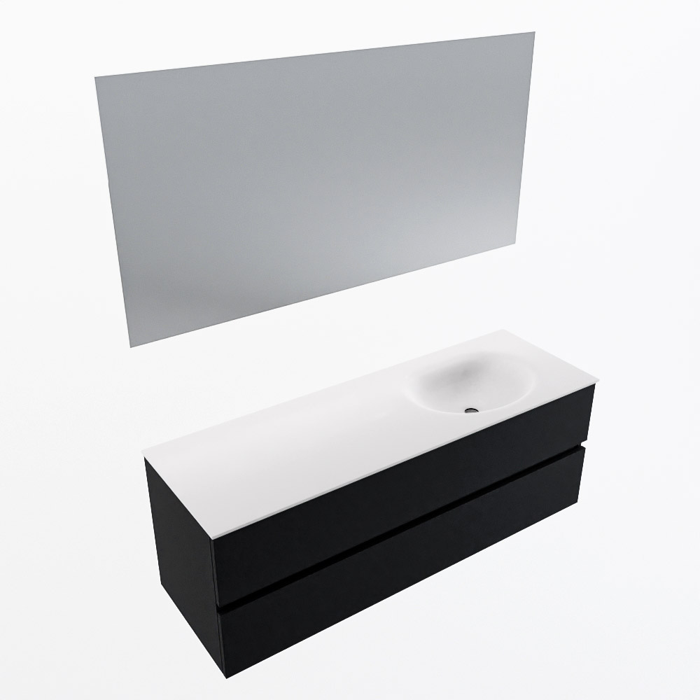 MONDIAZ VICA 140cm mueble de baño Urban 2 cajones. Lavabo MOON Derecho sin orificio color Talc con espejo LED. 5 MONDIAZ VICA 140cm mueble de baño Urban 2 cajones. Lavabo MOON Derecho sin orificio color Talc con espejo LED. - Imagen 6
