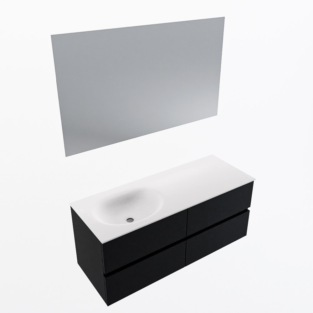 MONDIAZ VICA 120cm mueble de baño Urban 4 cajones. Lavabo MOON Izquierda sin orificio color Talc con espejo LED. 6 MONDIAZ VICA 120cm mueble de baño Urban 4 cajones. Lavabo MOON Izquierda sin orificio color Talc con espejo LED. - Imagen 6