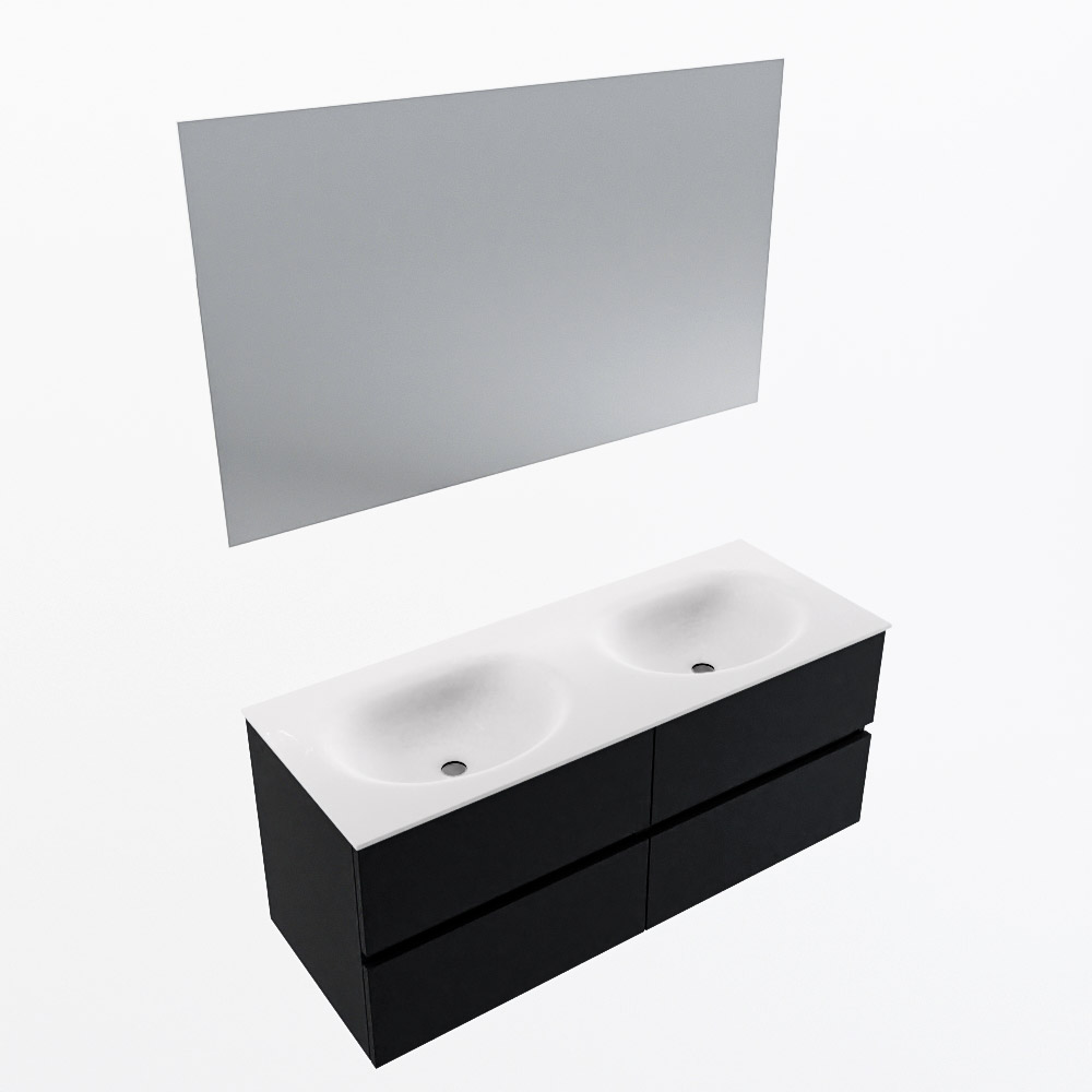 MONDIAZ VICA 120cm mueble de baño Urban 4 cajones. Lavabo MOON Doble sin orificio color Talc con espejo LED. 6 MONDIAZ VICA 120cm mueble de baño Urban 4 cajones. Lavabo MOON Doble sin orificio color Talc con espejo LED. - Imagen 6