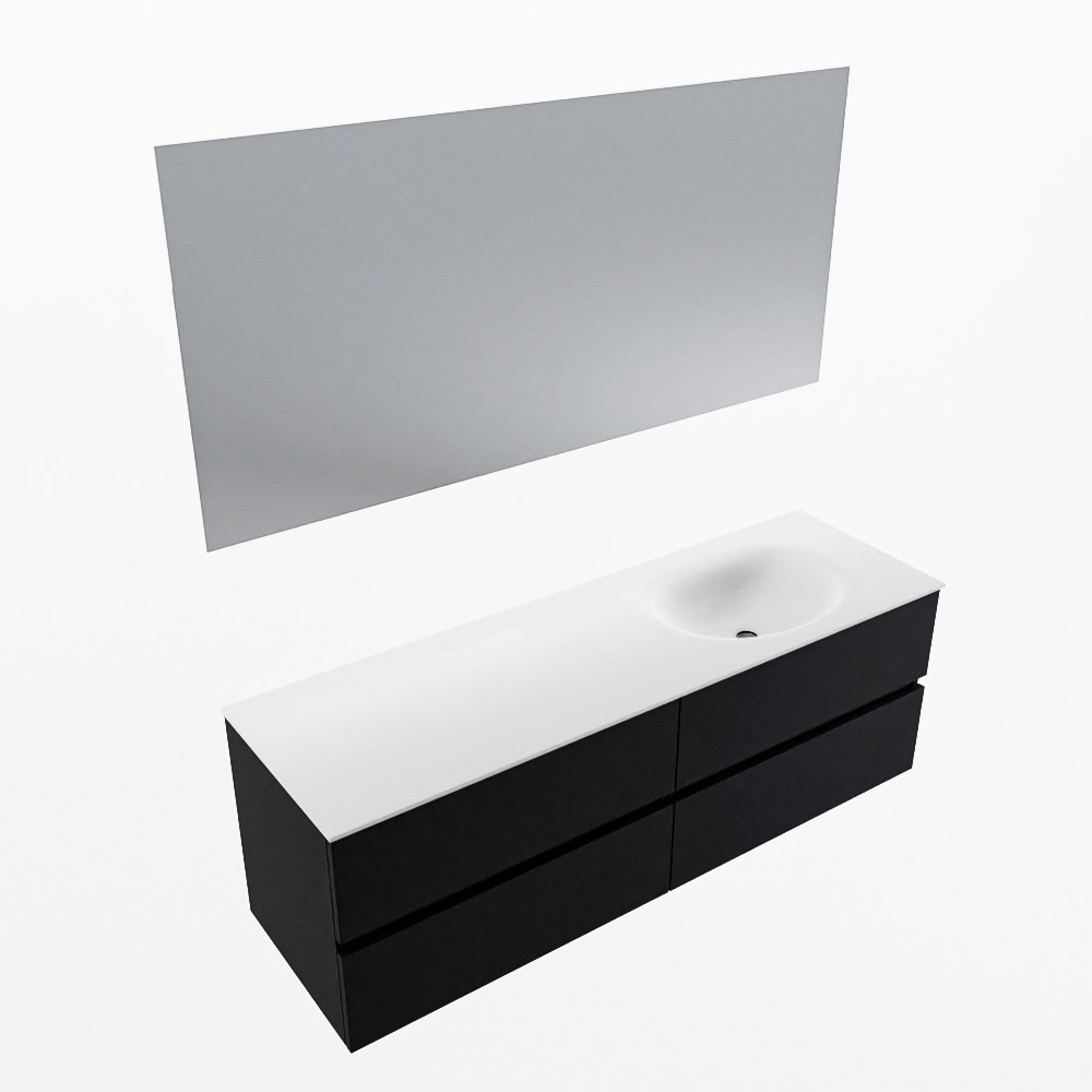 MONDIAZ VICA 150cm mueble de baño Urban 4 cajones. Lavabo MOON Derecho 1 orificio color Talc con espejo LED. 6 MONDIAZ VICA 150cm mueble de baño Urban 4 cajones. Lavabo MOON Derecho 1 orificio color Talc con espejo LED. - Imagen 6