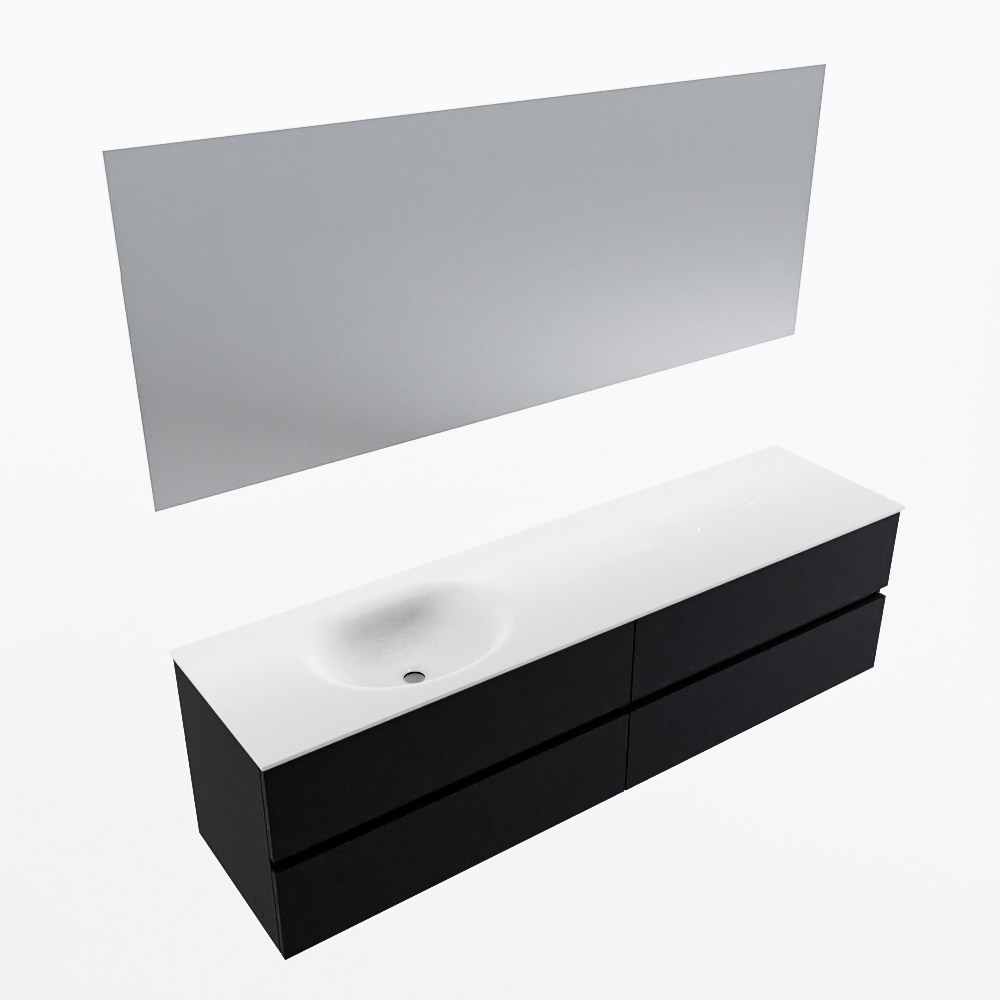 MONDIAZ VICA 180cm mueble de baño Urban 4 cajones. Lavabo MOON Izquierda sin orificio color Talc con espejo LED. 6 MONDIAZ VICA 180cm mueble de baño Urban 4 cajones. Lavabo MOON Izquierda sin orificio color Talc con espejo LED. - Imagen 6