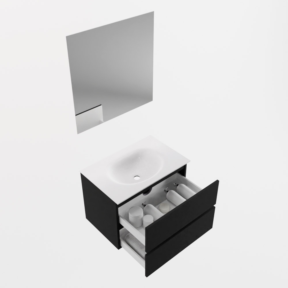 MONDIAZ VICA 70cm mueble de baño Urban 2 cajones. Lavabo MOON Centro 1 orificio color Talc con espejo LED. 7 MONDIAZ VICA 70cm mueble de baño Urban 2 cajones. Lavabo MOON Centro 1 orificio color Talc con espejo LED. - Imagen 7