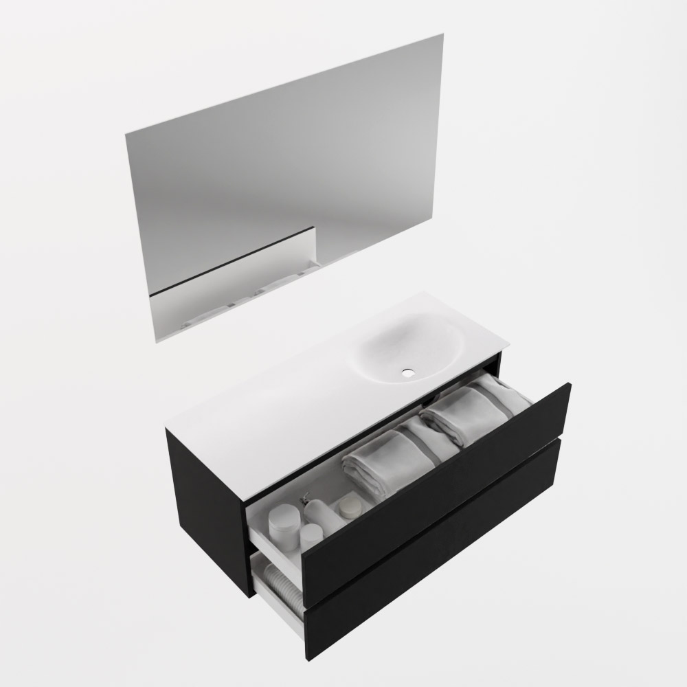MONDIAZ VICA 120cm mueble de baño Urban 2 cajones. Lavabo MOON Derecho 1 orificio color Talc con espejo LED. 7 MONDIAZ VICA 120cm mueble de baño Urban 2 cajones. Lavabo MOON Derecho 1 orificio color Talc con espejo LED. - Imagen 7