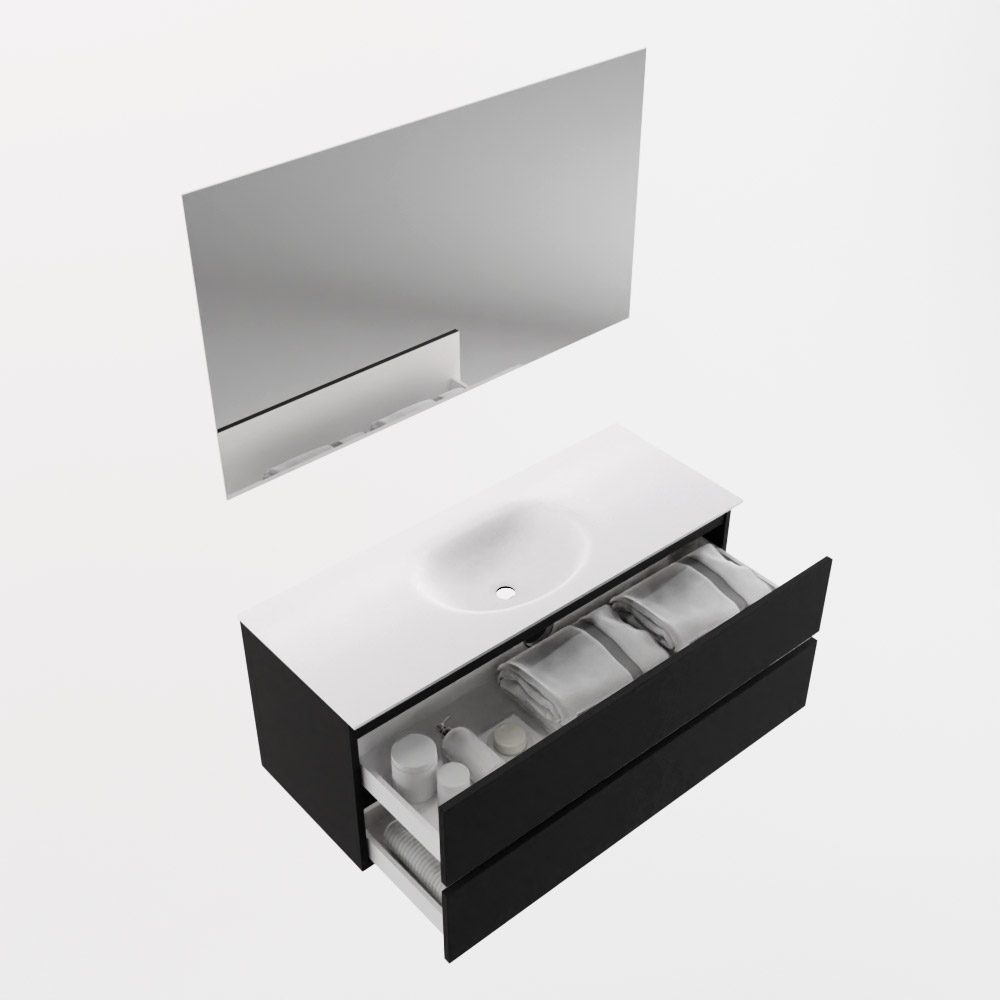 MONDIAZ VICA 120cm mueble de baño Urban 2 cajones. Lavabo MOON Centro sin orificio color Talc con espejo LED. 7 MONDIAZ VICA 120cm mueble de baño Urban 2 cajones. Lavabo MOON Centro sin orificio color Talc con espejo LED. - Imagen 7