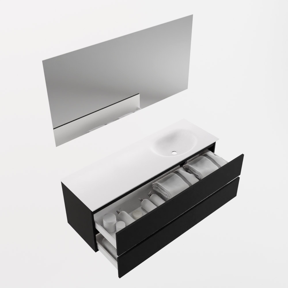 MONDIAZ VICA 140cm mueble de baño Urban 2 cajones. Lavabo MOON Derecho sin orificio color Talc con espejo LED. 6 MONDIAZ VICA 140cm mueble de baño Urban 2 cajones. Lavabo MOON Derecho sin orificio color Talc con espejo LED. - Imagen 7
