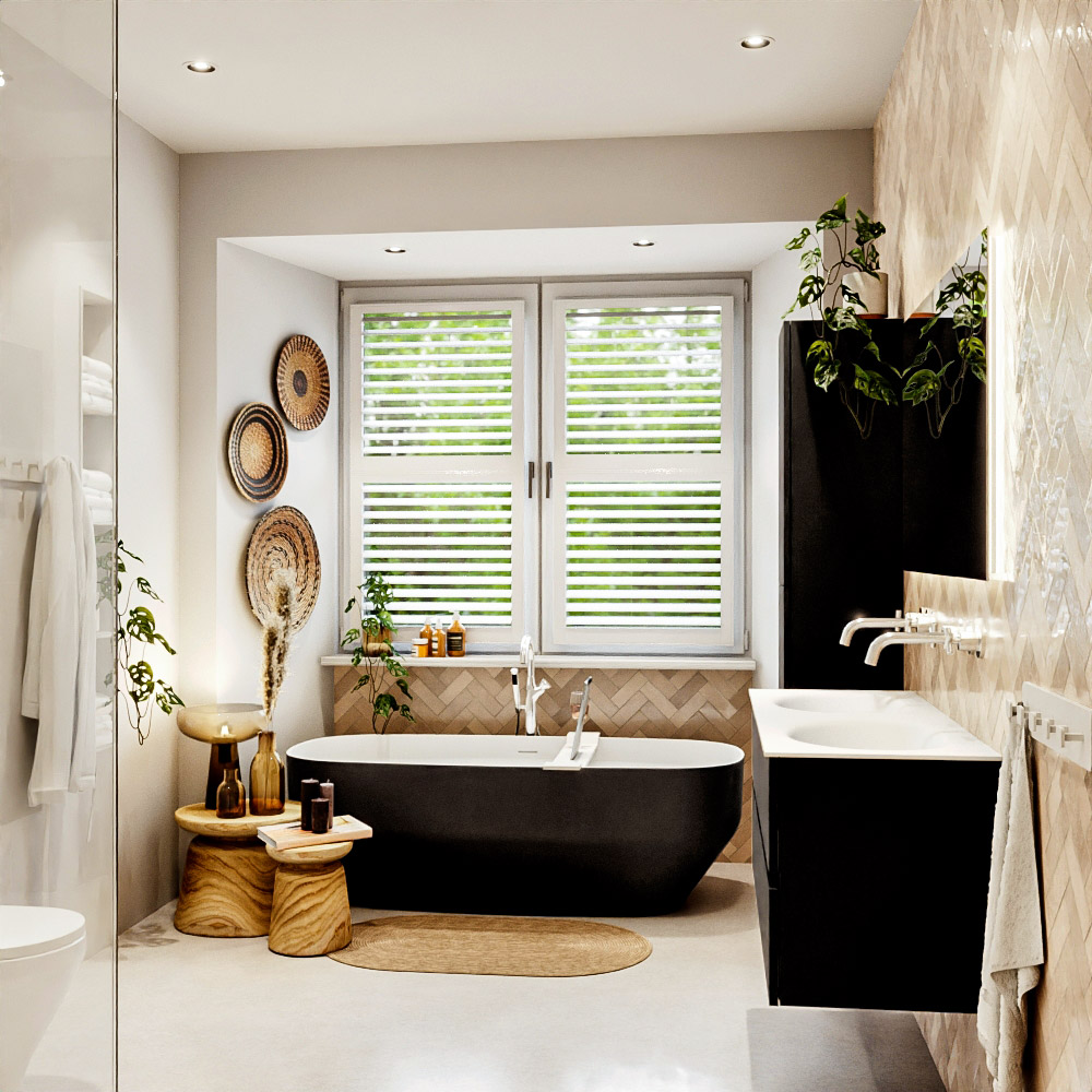 MONDIAZ VICA 120cm mueble de baño Urban 4 cajones. Lavabo MOON Doble sin orificio color Talc con espejo LED. 3 MONDIAZ VICA 120cm mueble de baño Urban 4 cajones. Lavabo MOON Doble sin orificio color Talc con espejo LED. - Imagen 3