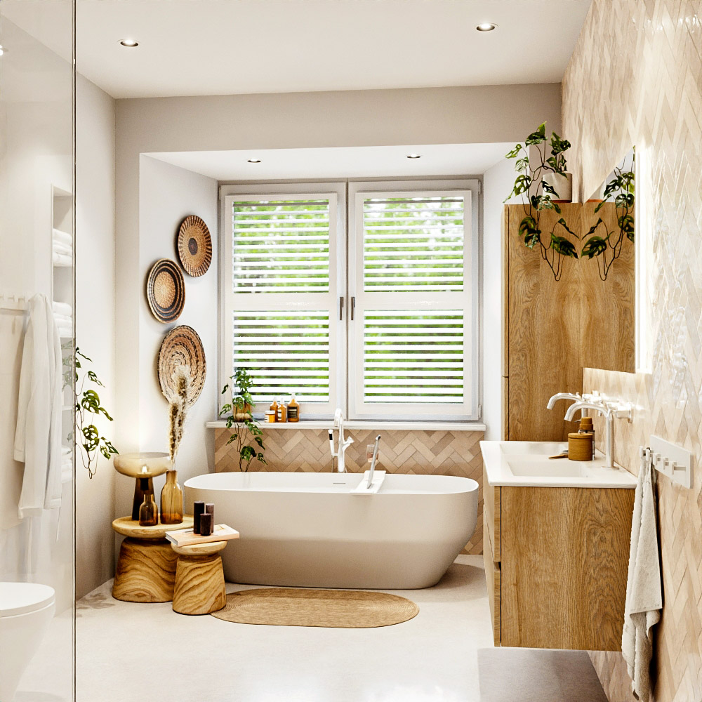 MONDIAZ VICA 120cm mueble de baño Washed Oak 4 cajones. Lavabo DENIA Doble 2 orificios color Blanco brillo con espejo LED. 3 MONDIAZ VICA 120cm mueble de baño Washed Oak 4 cajones. Lavabo DENIA Doble 2 orificios color Blanco brillo con espejo LED. - Imagen 3