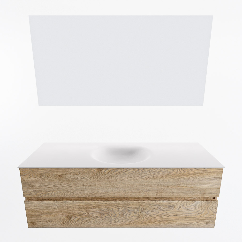 MONDIAZ VICA 140cm mueble de baño Washed Oak 2 cajones. Lavabo MOON Centro sin orificio color Talc con espejo LED. 4 MONDIAZ VICA 140cm mueble de baño Washed Oak 2 cajones. Lavabo MOON Centro sin orificio color Talc con espejo LED. - Imagen 5