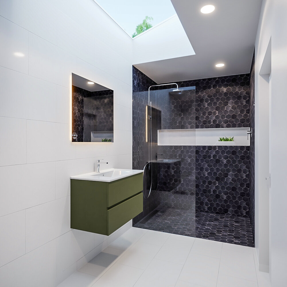 MONDIAZ VICA 80cm mueble de baño Army 2 cajones lavabo DENIA Centro 1 orificio con espejo LED. 2 MONDIAZ VICA 80cm mueble de baño Army 2 cajones lavabo DENIA Centro 1 orificio con espejo LED. - Imagen 2