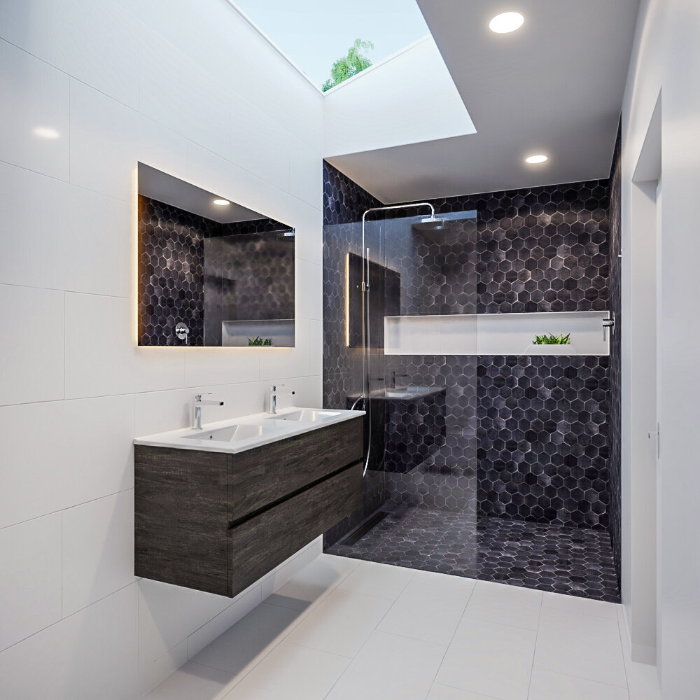 MONDIAZ VICA 120cm mueble de baño Dark Brown 2 cajones lavabo DENIA Doble 2 orificios con espejo LED. 2 MONDIAZ VICA 120cm mueble de baño Dark Brown 2 cajones lavabo DENIA Doble 2 orificios con espejo LED. - Imagen 2