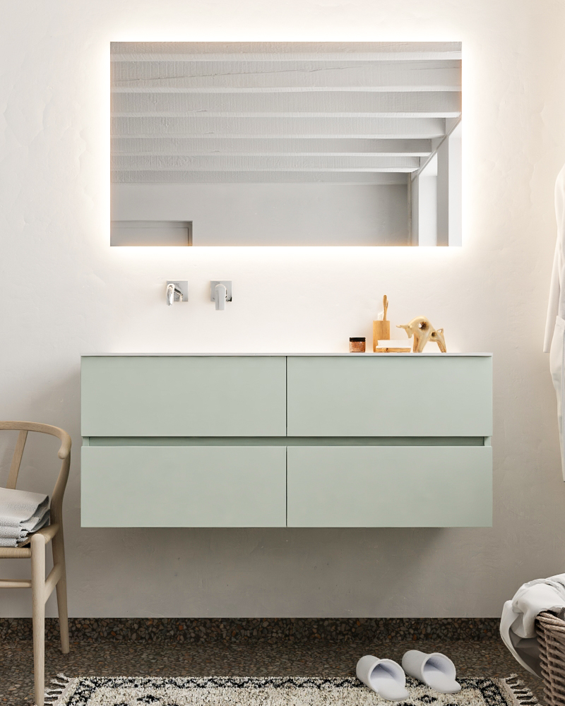 MONDIAZ VICA 120cm mueble de baño Greey 4 cajones lavabo CLOUD Izquierda sin orificio con espejo LED. 3 MONDIAZ VICA 120cm mueble de baño Greey 4 cajones lavabo CLOUD Izquierda sin orificio con espejo LED. - Imagen 3