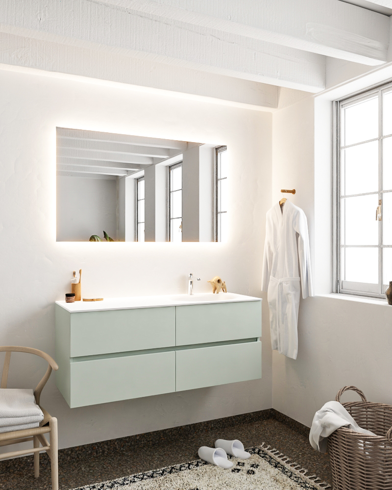 MONDIAZ VICA 120cm mueble de baño Greey 4 cajones lavabo MOON Derecho 1 orificio con espejo LED. 2 MONDIAZ VICA 120cm mueble de baño Greey 4 cajones lavabo MOON Derecho 1 orificio con espejo LED. - Imagen 2