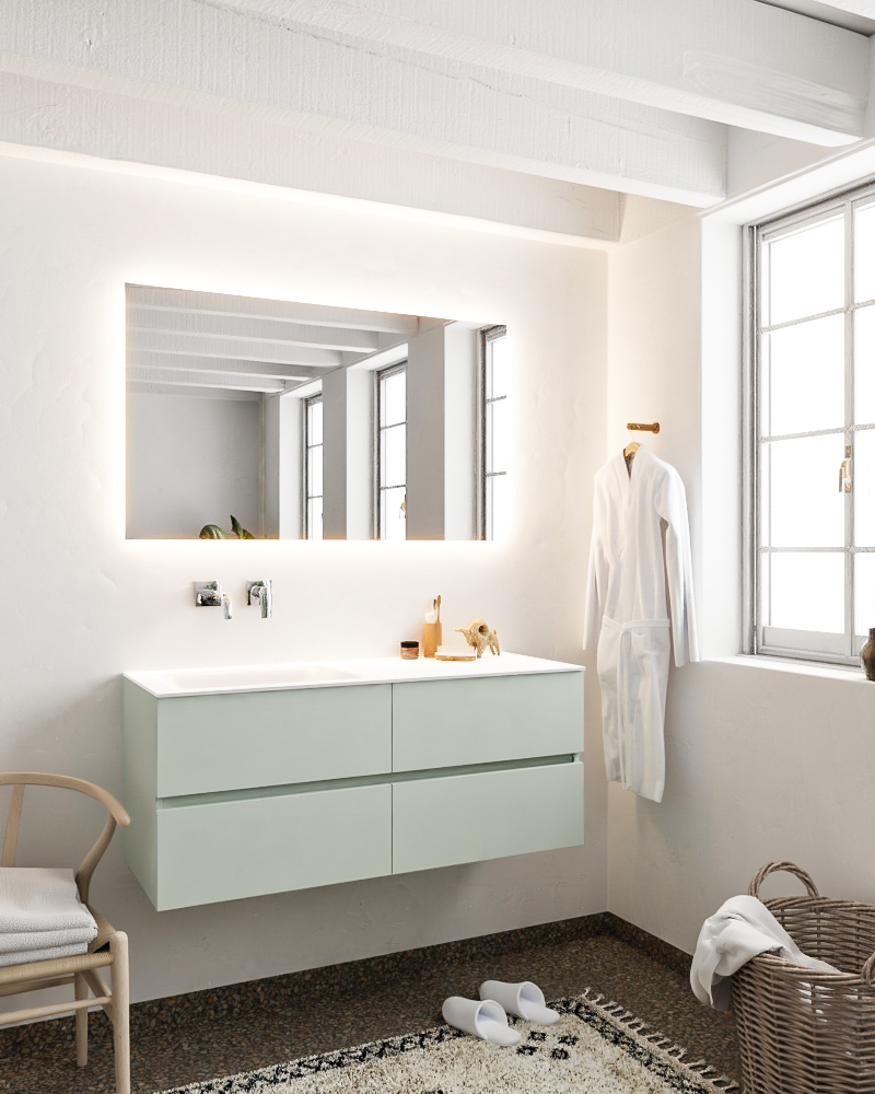 MONDIAZ VICA 120cm mueble de baño Greey 4 cajones lavabo CLOUD Izquierda sin orificio con espejo LED. 2 MONDIAZ VICA 120cm mueble de baño Greey 4 cajones lavabo CLOUD Izquierda sin orificio con espejo LED. - Imagen 2
