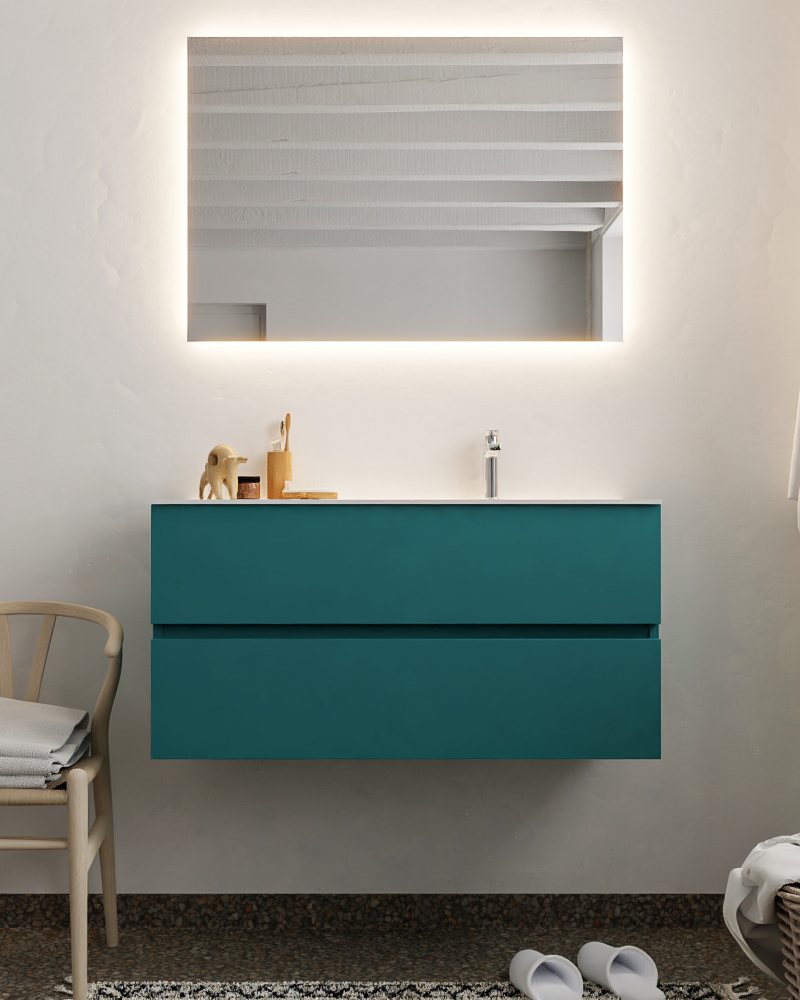 MONDIAZ VICA 100cm mueble de baño Smag 2 cajones lavabo CLOUD Derecho 1 orificio con espejo LED. 3 MONDIAZ VICA 100cm mueble de baño Smag 2 cajones lavabo CLOUD Derecho 1 orificio con espejo LED. - Imagen 3