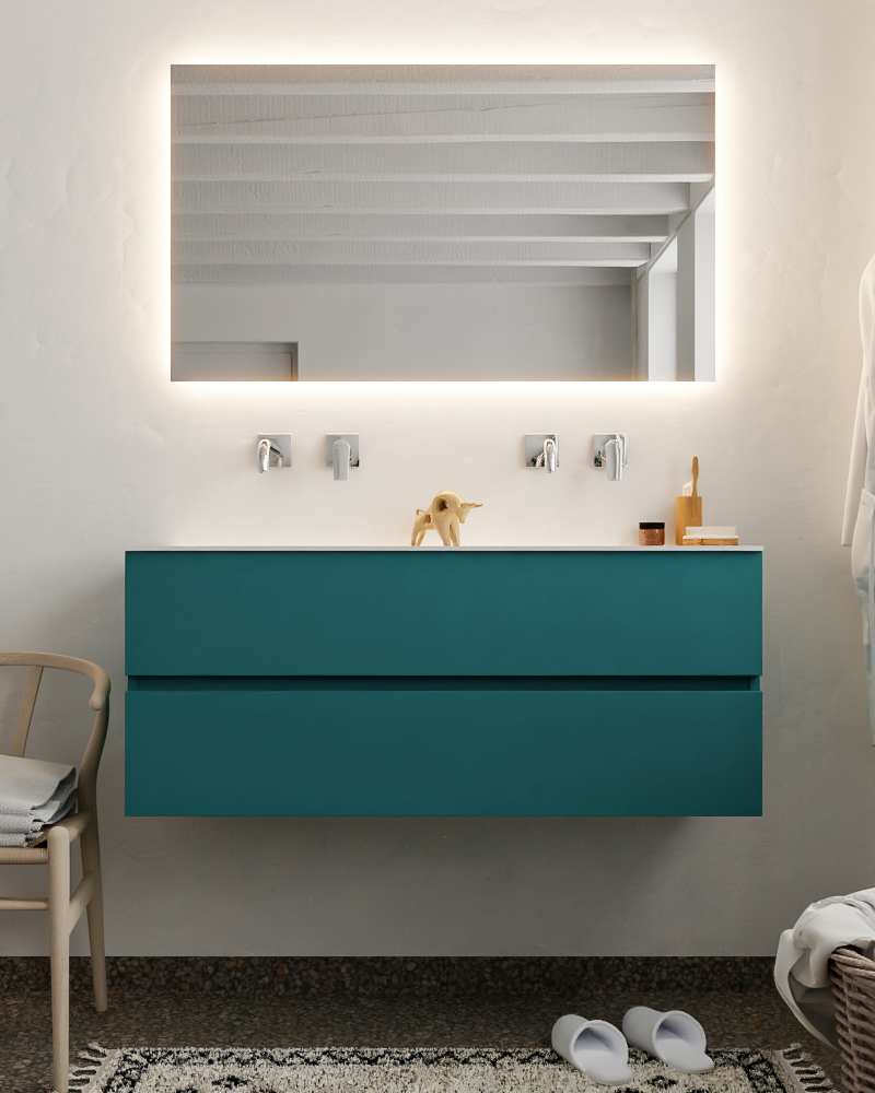 MONDIAZ VICA 120cm mueble de baño Smag 2 cajones lavabo CLOUD Doble sin orificio con espejo LED. 3 MONDIAZ VICA 120cm mueble de baño Smag 2 cajones lavabo CLOUD Doble sin orificio con espejo LED. - Imagen 3