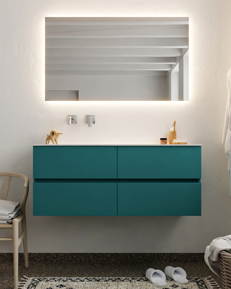MONDIAZ VICA 120cm mueble de baño Smag 4 cajones lavabo MOON Izquierda sin orificio con espejo LED. 3 MONDIAZ VICA 120cm mueble de baño Smag 4 cajones lavabo MOON Izquierda sin orificio con espejo LED. - Imagen 3
