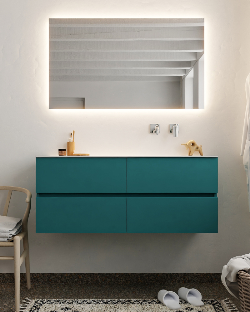 MONDIAZ VICA 120cm mueble de baño Smag 4 cajones lavabo MOON Derecho sin orificio con espejo LED. 3 MONDIAZ VICA 120cm mueble de baño Smag 4 cajones lavabo MOON Derecho sin orificio con espejo LED. - Imagen 3
