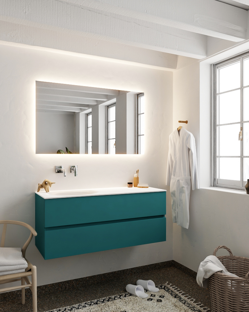 MONDIAZ VICA 120cm mueble de baño Smag 2 cajones lavabo MOON Izquierda sin orificio con espejo LED. 2 MONDIAZ VICA 120cm mueble de baño Smag 2 cajones lavabo MOON Izquierda sin orificio con espejo LED. - Imagen 2