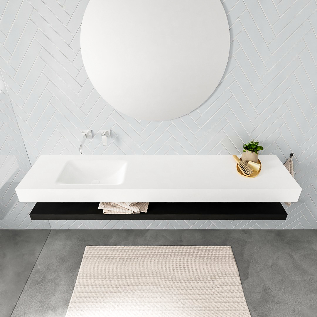 Mueble suspendido ALAN 200 cm de Sin cajones urban. Encimera con lavabo CLOUD izquierda sin orificio blanco mate 8 Mueble suspendido ALAN 200 cm de Sin cajones urban. Encimera con lavabo CLOUD izquierda sin orificio blanco mate - Imagen 8