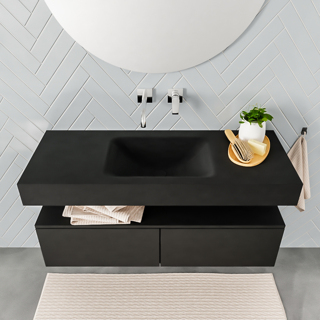 MONDIAZ ALAN 120cm mueble de baño Urban 2 cajones lavabo suspendido Centro sin orificio, color Urban. 3 MONDIAZ ALAN 120cm mueble de baño Urban 2 cajones lavabo suspendido Centro sin orificio, color Urban. - Imagen 3