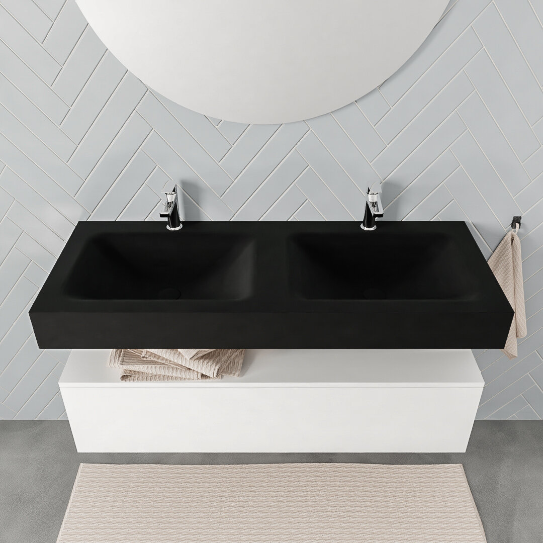 MONDIAZ ALAN 120cm mueble de baño Talc 1 cajón lavabo suspendido Doble 2 orificios, color Urban. 3 MONDIAZ ALAN 120cm mueble de baño Talc 1 cajón lavabo suspendido Doble 2 orificios, color Urban. - Imagen 3