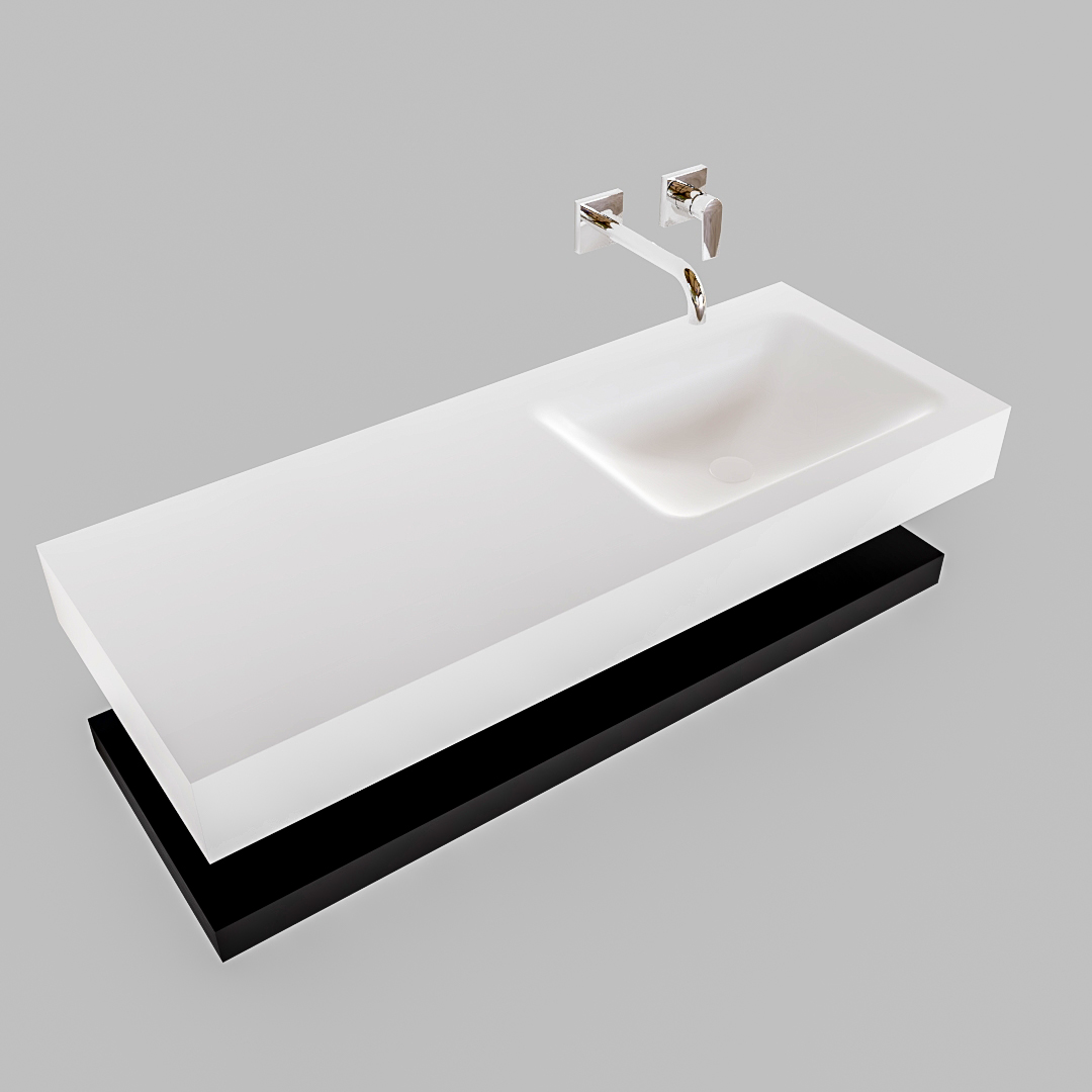 Mueble suspendido ALAN 120 cm de Sin cajones urban. Encimera con lavabo CLOUD derecha sin orificio blanco mate 9 Mueble suspendido ALAN 120 cm de Sin cajones urban. Encimera con lavabo CLOUD derecha sin orificio blanco mate - Imagen 9
