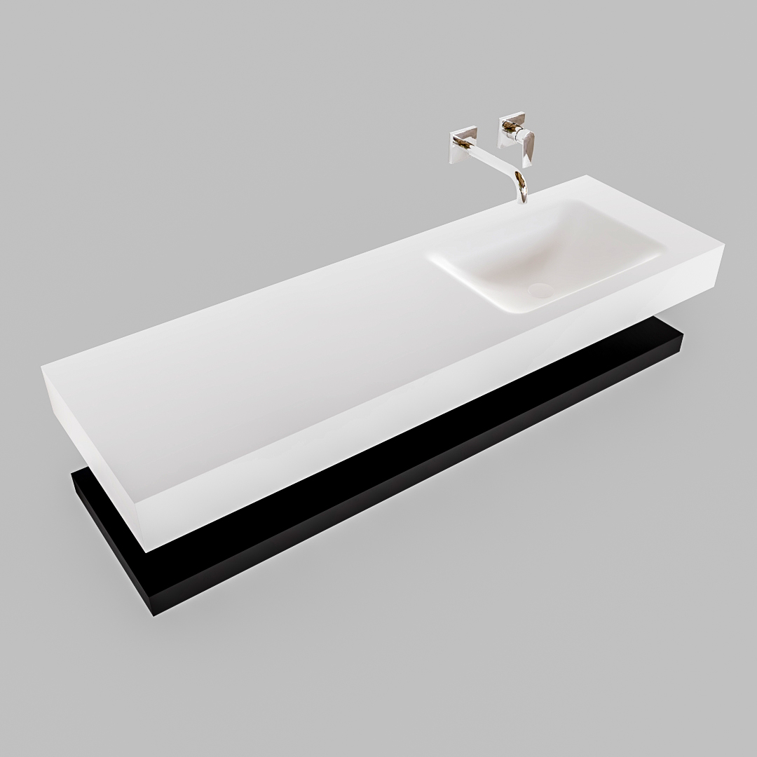 Mueble suspendido ALAN 150 cm de Sin cajones urban. Encimera con lavabo CLOUD derecha sin orificio blanco mate 9 Mueble suspendido ALAN 150 cm de Sin cajones urban. Encimera con lavabo CLOUD derecha sin orificio blanco mate - Imagen 9