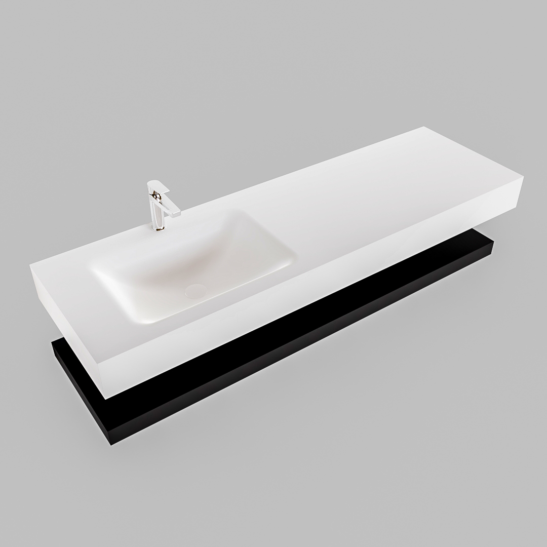 Mueble suspendido ALAN 150 cm de Sin cajones urban. Encimera con lavabo CLOUD izquierda 1 orificio blanco mate 9 Mueble suspendido ALAN 150 cm de Sin cajones urban. Encimera con lavabo CLOUD izquierda 1 orificio blanco mate - Imagen 9