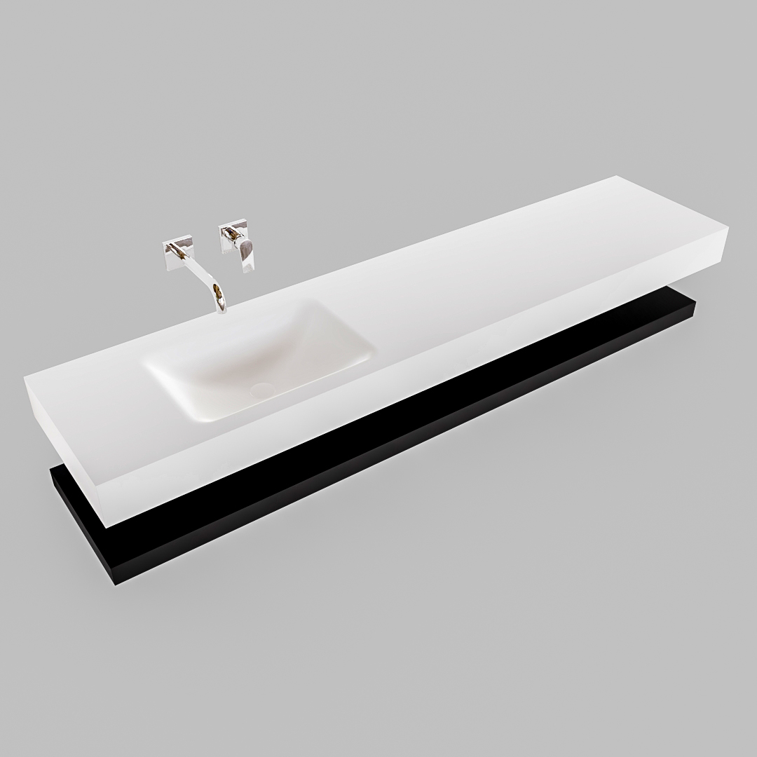Mueble suspendido ALAN 200 cm de Sin cajones urban. Encimera con lavabo CLOUD izquierda sin orificio blanco mate 9 Mueble suspendido ALAN 200 cm de Sin cajones urban. Encimera con lavabo CLOUD izquierda sin orificio blanco mate - Imagen 9