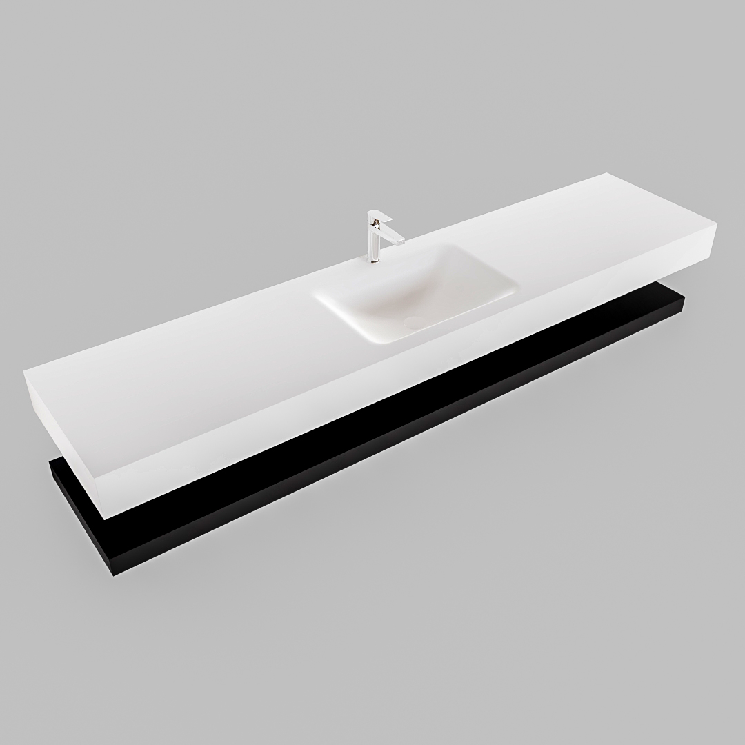 Mueble suspendido ALAN 200 cm de Sin cajones urban. Encimera con lavabo CLOUD centro 1 orificio blanco mate 9 Mueble suspendido ALAN 200 cm de Sin cajones urban. Encimera con lavabo CLOUD centro 1 orificio blanco mate - Imagen 9