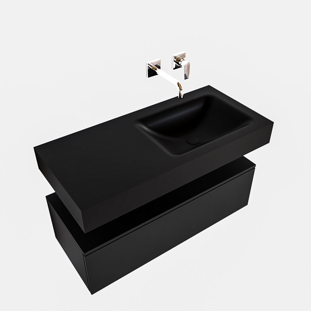 Mueble suspendido ALAN 100 cm de 1 cajón urban. Encimera con lavabo CLOUD derecha sin orificio urban 9 Mueble suspendido ALAN 100 cm de 1 cajón urban. Encimera con lavabo CLOUD derecha sin orificio urban - Imagen 9