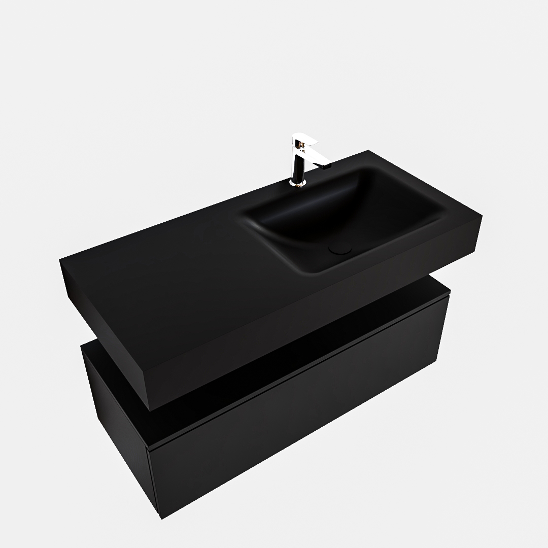 Mueble suspendido ALAN 100 cm de 1 cajón urban. Encimera con lavabo CLOUD derecha 1 orificio urban 9 Mueble suspendido ALAN 100 cm de 1 cajón urban. Encimera con lavabo CLOUD derecha 1 orificio urban - Imagen 9