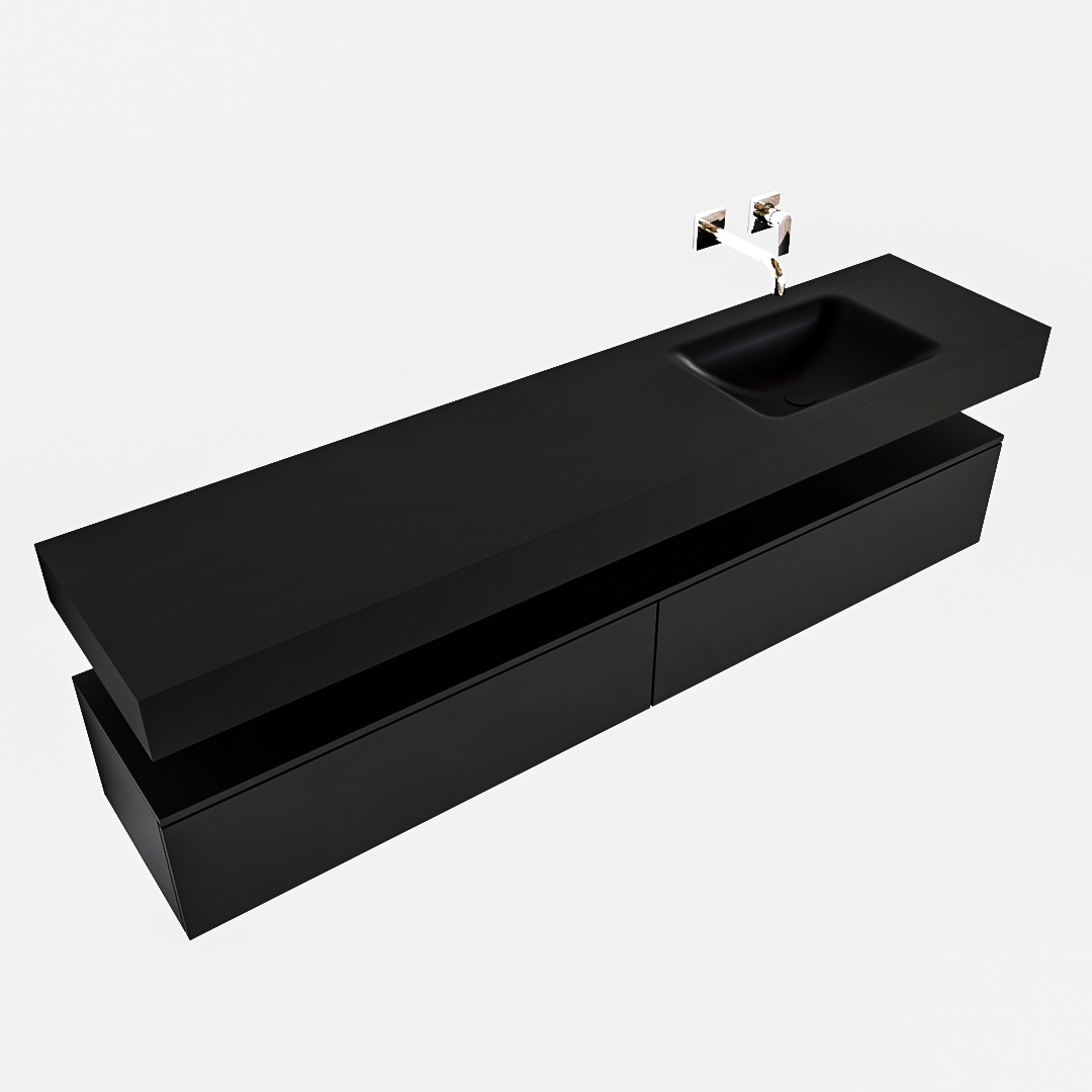 Mueble suspendido ALAN 200 cm de 2 cajones urban. Encimera con lavabo CLOUD derecha sin orificio urban 9 Mueble suspendido ALAN 200 cm de 2 cajones urban. Encimera con lavabo CLOUD derecha sin orificio urban - Imagen 9