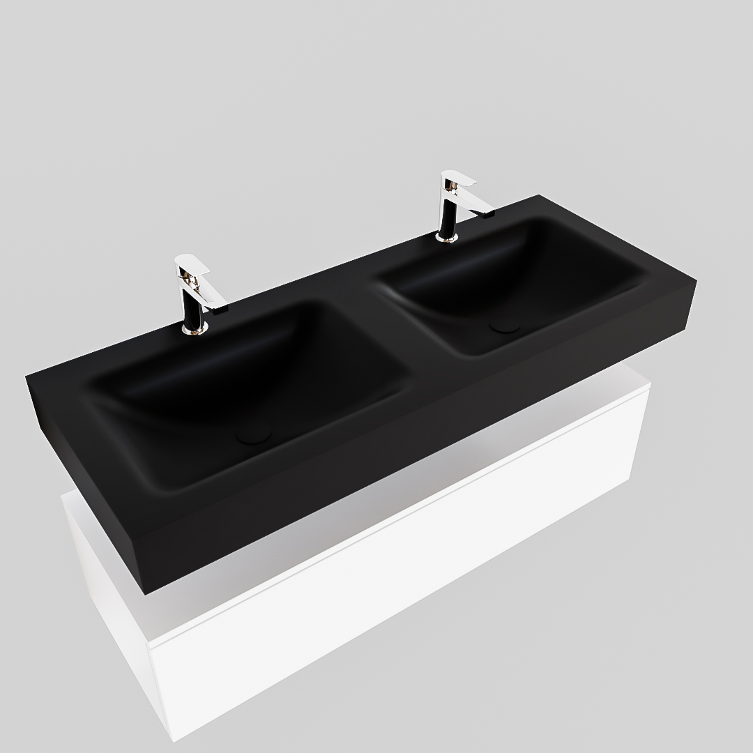 MONDIAZ ALAN 120cm mueble de baño Talc 1 cajón lavabo suspendido Doble 2 orificios, color Urban. 4 MONDIAZ ALAN 120cm mueble de baño Talc 1 cajón lavabo suspendido Doble 2 orificios, color Urban. - Imagen 4